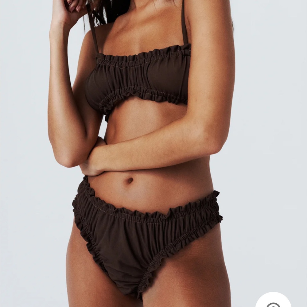 Brown Ruffled Bikini Set - Picture 4 of 4
